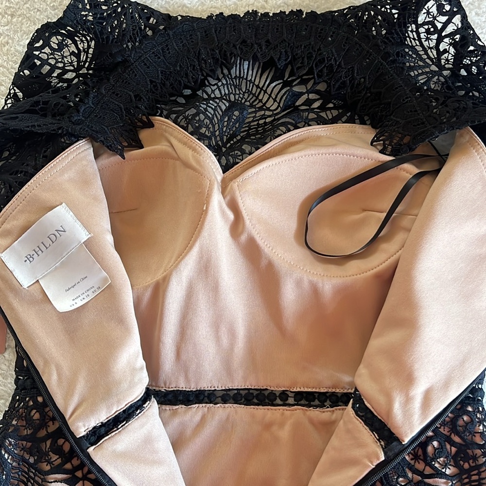 BHLDN Black Lace Overlay Sheath Dress - Picture 11 of 14